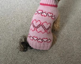 Stranded Dog Sweater Knitting Pattern, PDF for Small Dogs and Yorkies, Fair Isle Style Pet Jumper, Advanced Dog Knit Pattern
