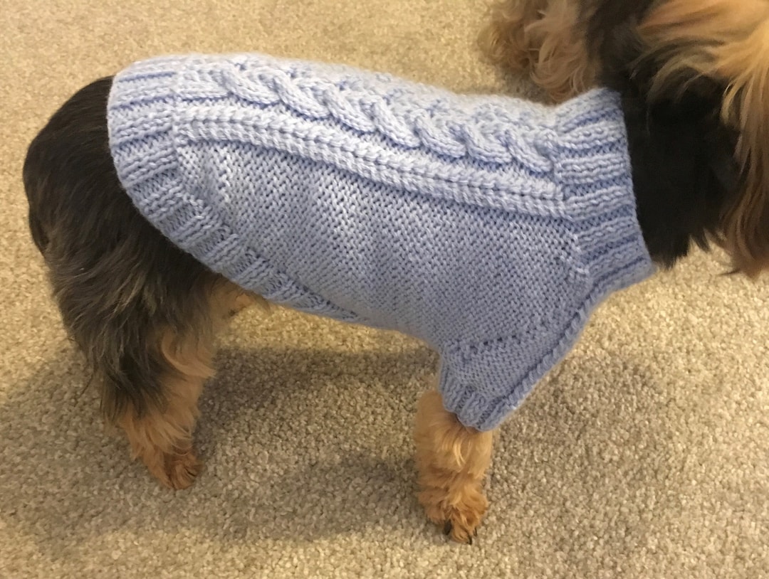 Knitting Pattern Sky Blue Dog Sweater Etsy
