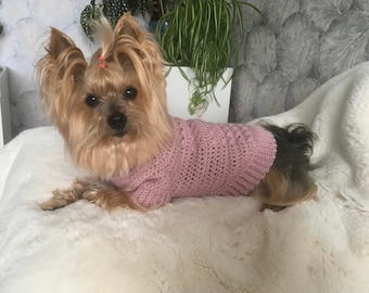 Modèle de pull au crochet Keep Me Pretty :), Top-Down, vêtements pour animaux de compagnie, pull pour chien, pull pour chat, petit chien, projet de bricolage, tricoté, yorkie, animaux de compagnie.