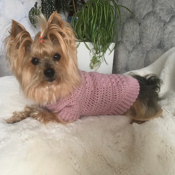 Crochet Sweater Pattern Keep Me Pretty:), Top-Down, pet clothes, dog sweater, cat sweater, little dog, DIY project, knitted, yorkie, pets.