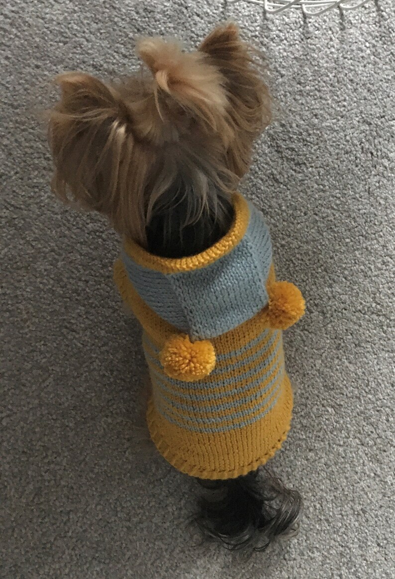 Knitting Pattern Hooded Dog Sweater Etsy Canada