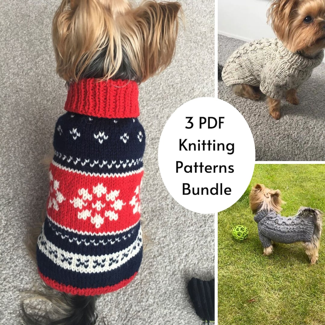 KNITTING PATTERN BUNDLE, Dog Sweaters, Cat Sweaters, Pet Clothes
