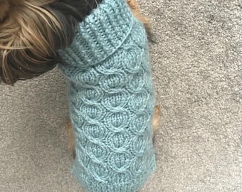 Ocean Cable Dog Sweater Knitting Pattern, Flat Knit PDF for Small to Large Dogs, Easy Pet Jumper Pattern, Dog Knit Clothes