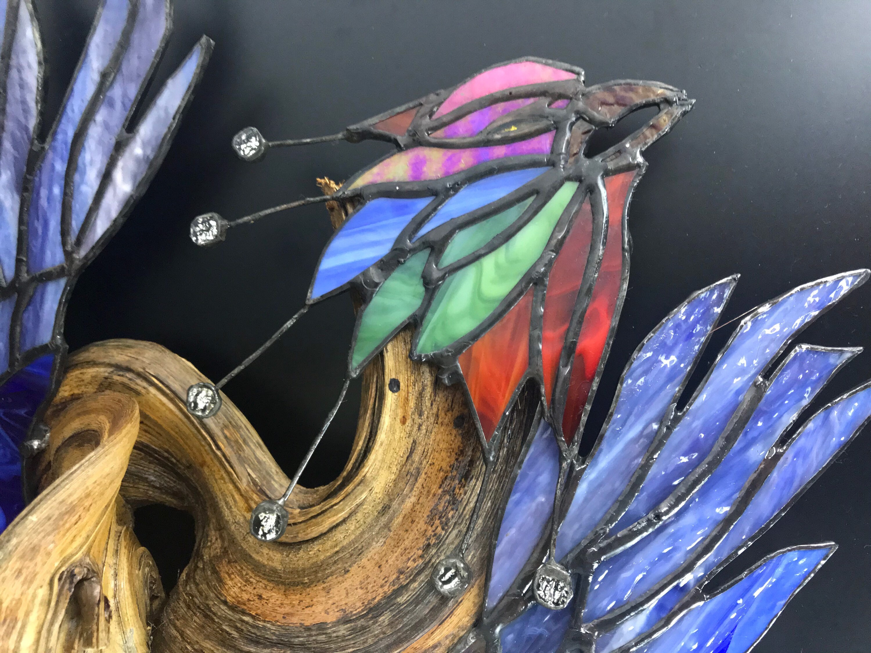 Stained glass phoenix bird made from a dry palmtree Etsy
