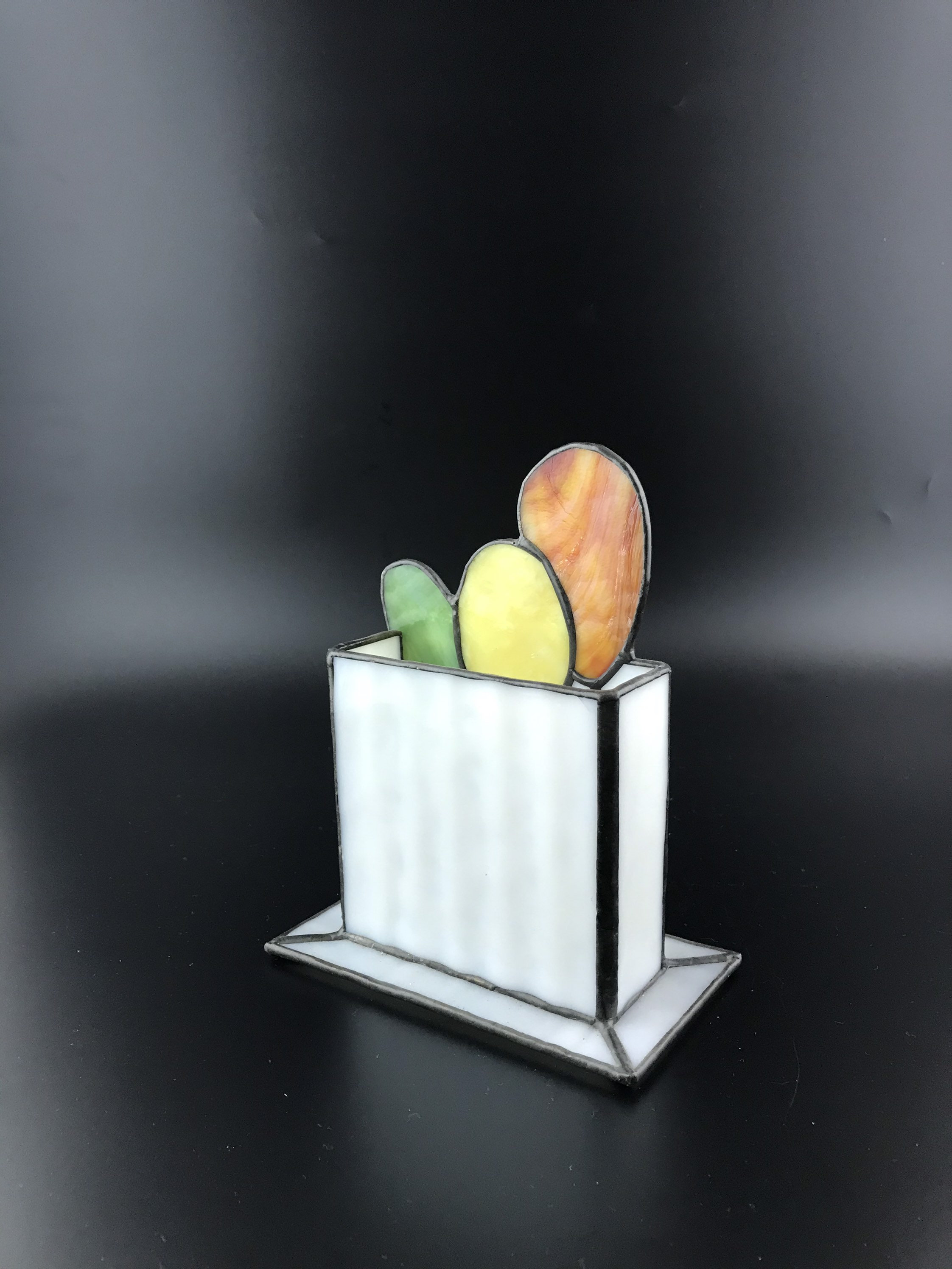 Stained Glass Pencil Holder Stained Glass Paper Holder Table Etsy