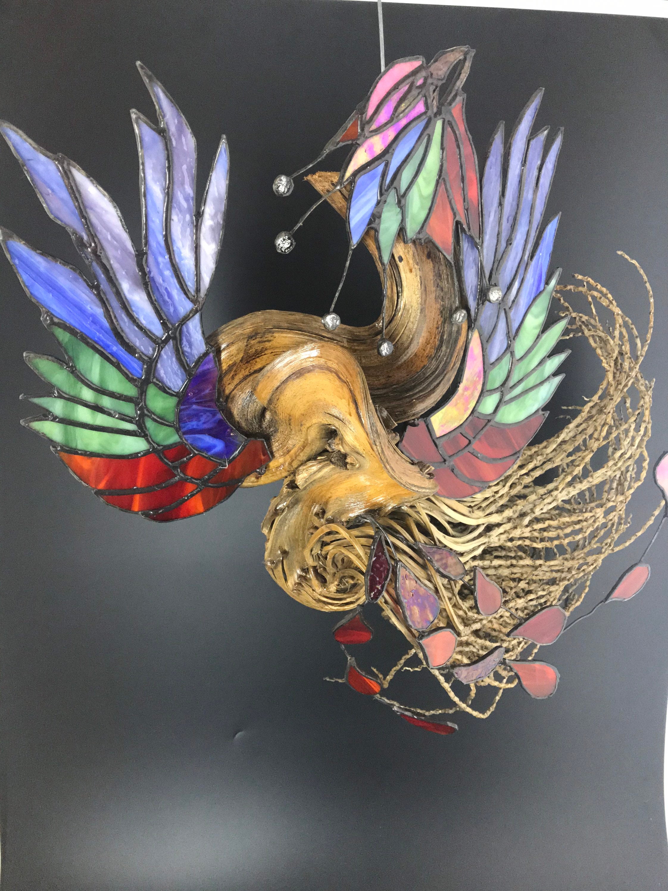 Glass Phoenix Wall Art Stained glass phoenix palm tree art Etsy 日本