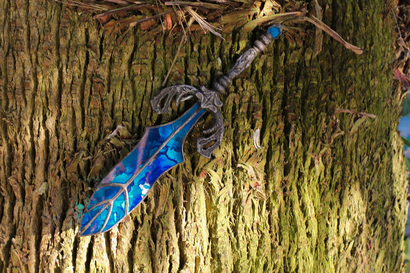 Blue Glass Dagger Stained glass art dagger Glass knife / Etsy