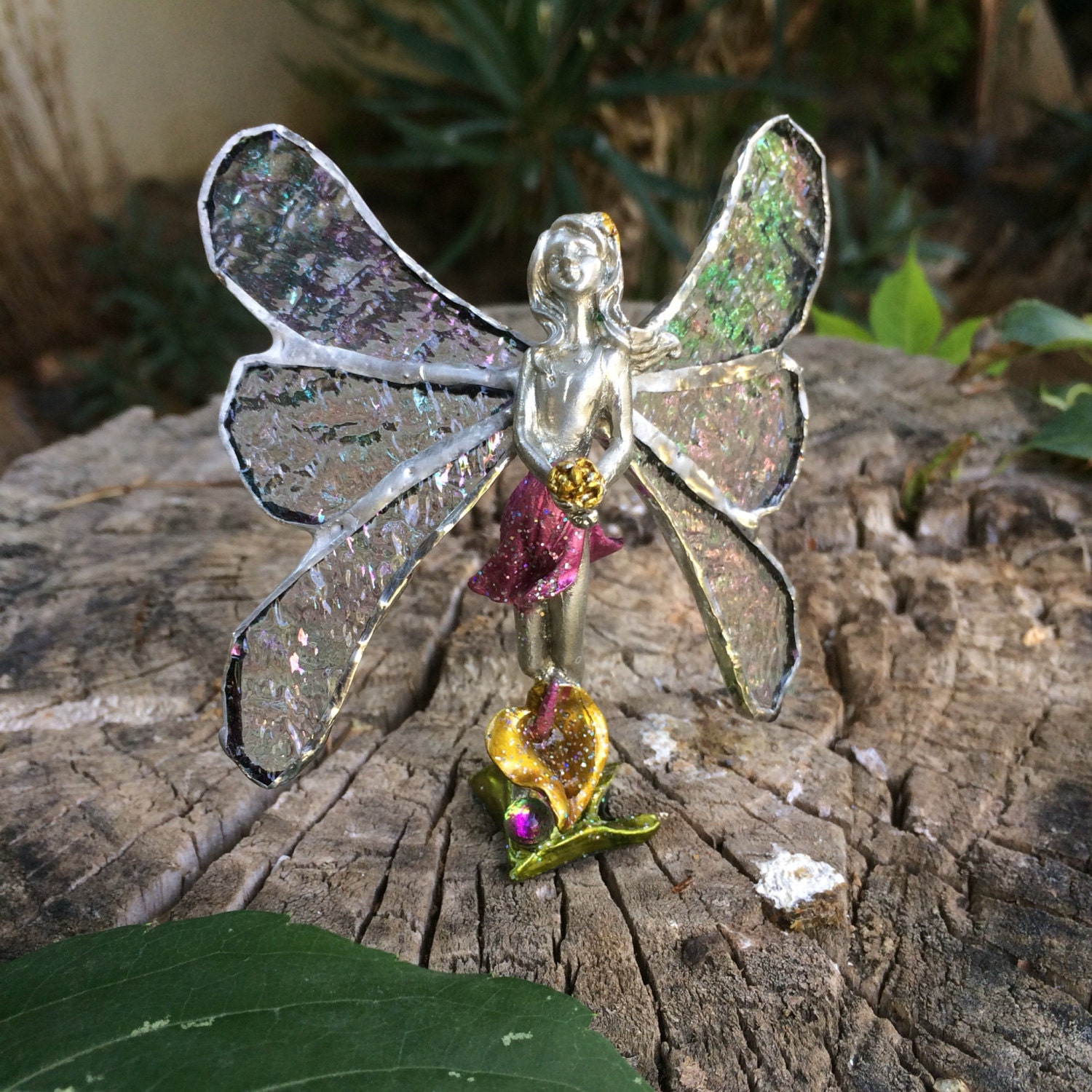 Fairy stained glass fairy garden glass fairy garden fairy Etsy