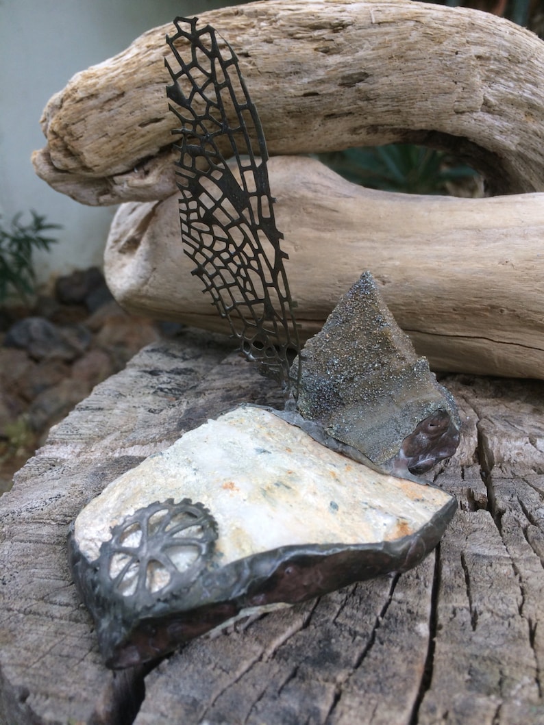 Natural stone collage glass art stone glass home decor Etsy