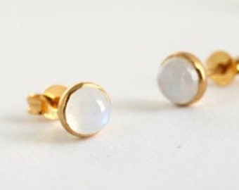 Moonstone Stud Earrings, Moonstone Earrings, Gemstone Stud Earrings, Gemstone Earrings