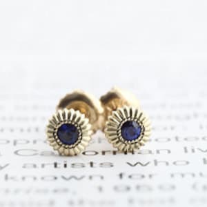 Sapphire Stud Earrings in 14K Gold – Blue Sapphire Studs for September Birthstone