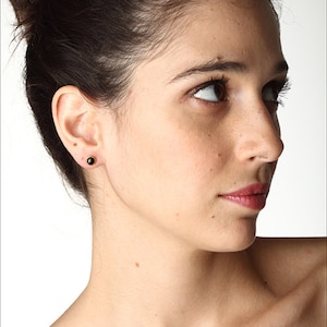Black Onyx Stud Earrings – Elegant Earrings for Bridesmaids image 2