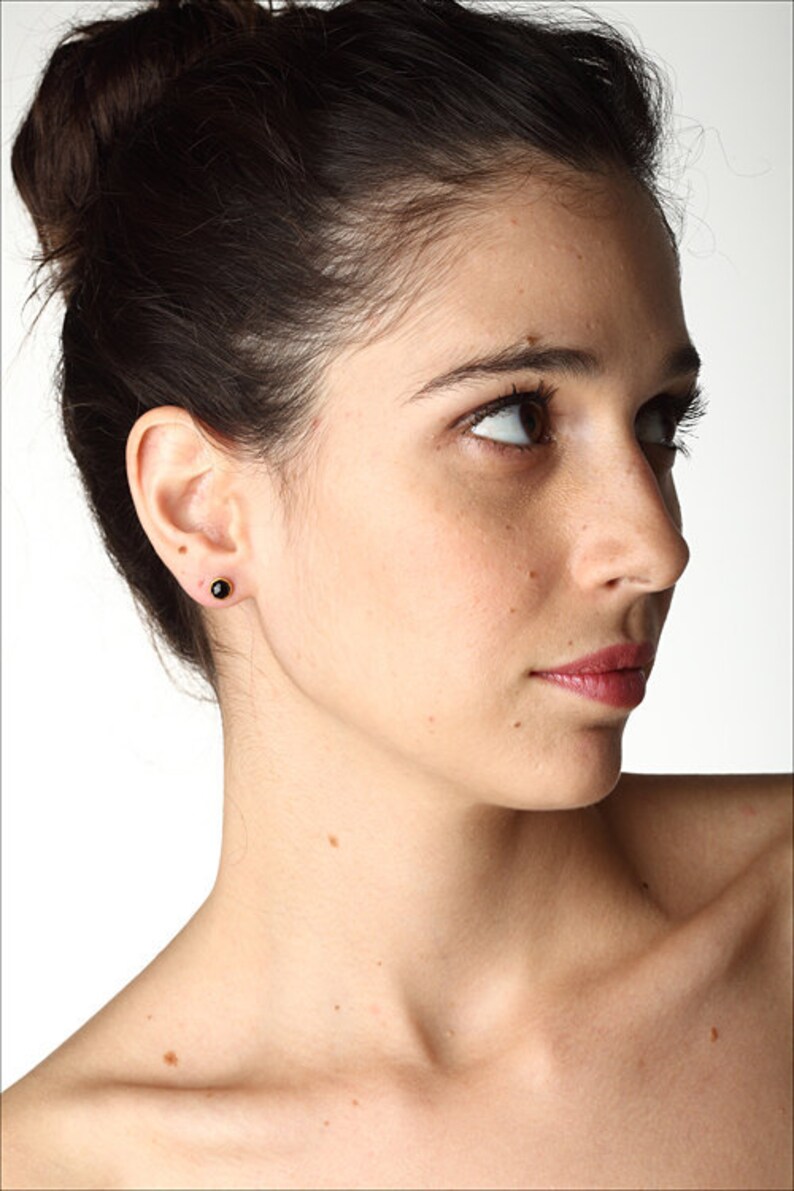 Black Onyx Stud Earrings – Elegant Earrings for Bridesmaids image 2