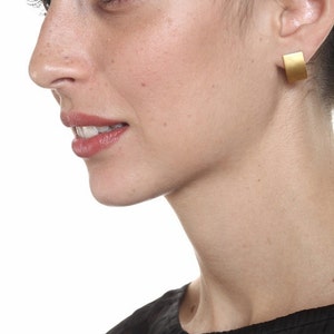 Rectangular Gold Studs, Gold Studs, Mod Deco Studs, Rectangular Gold Earrings, Geometric Earrings image 2