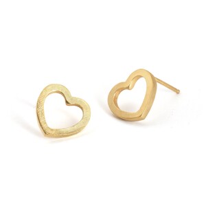 Heart Stud Earrings – 14K Gold Studs – Great Gift for Daughter