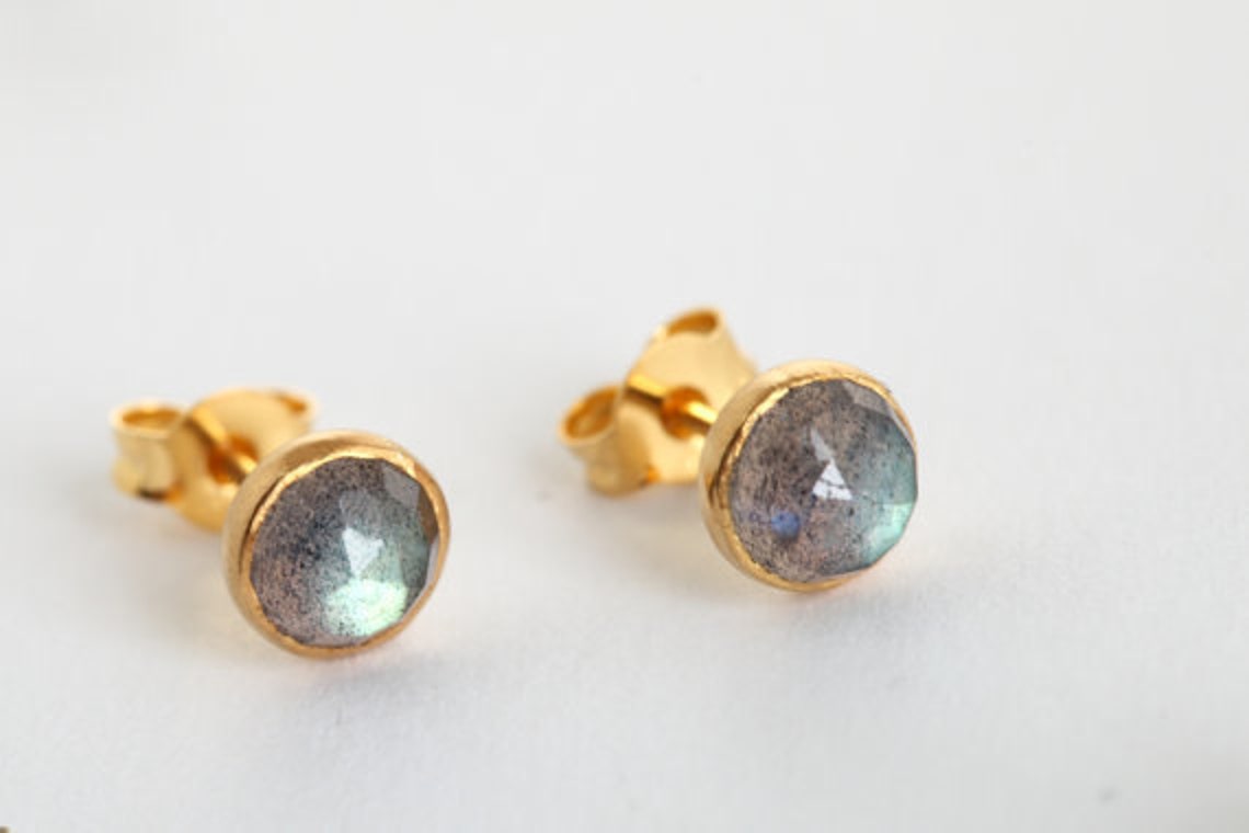 Labradorite Stud Earrings, Labradorite Earrings, Labradorite Jewelry ...