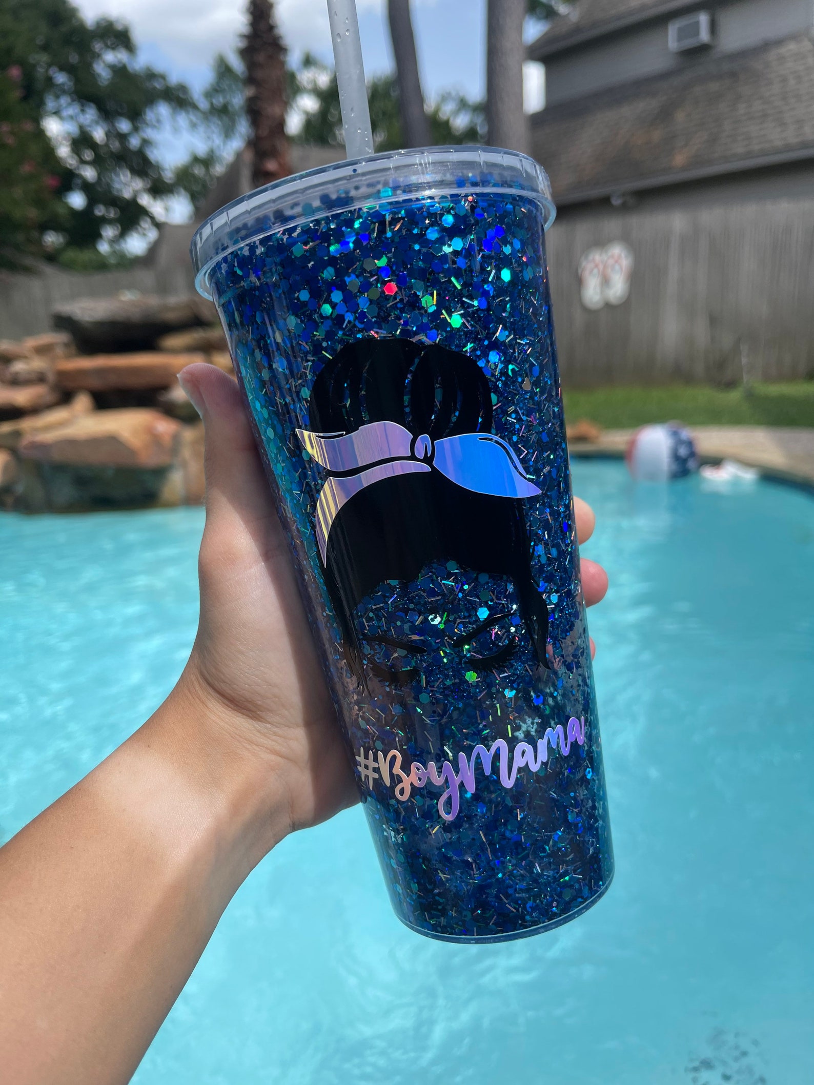 Floating Glitter Cup L Glitter Tumbler L Boy Mom Glitter Etsy