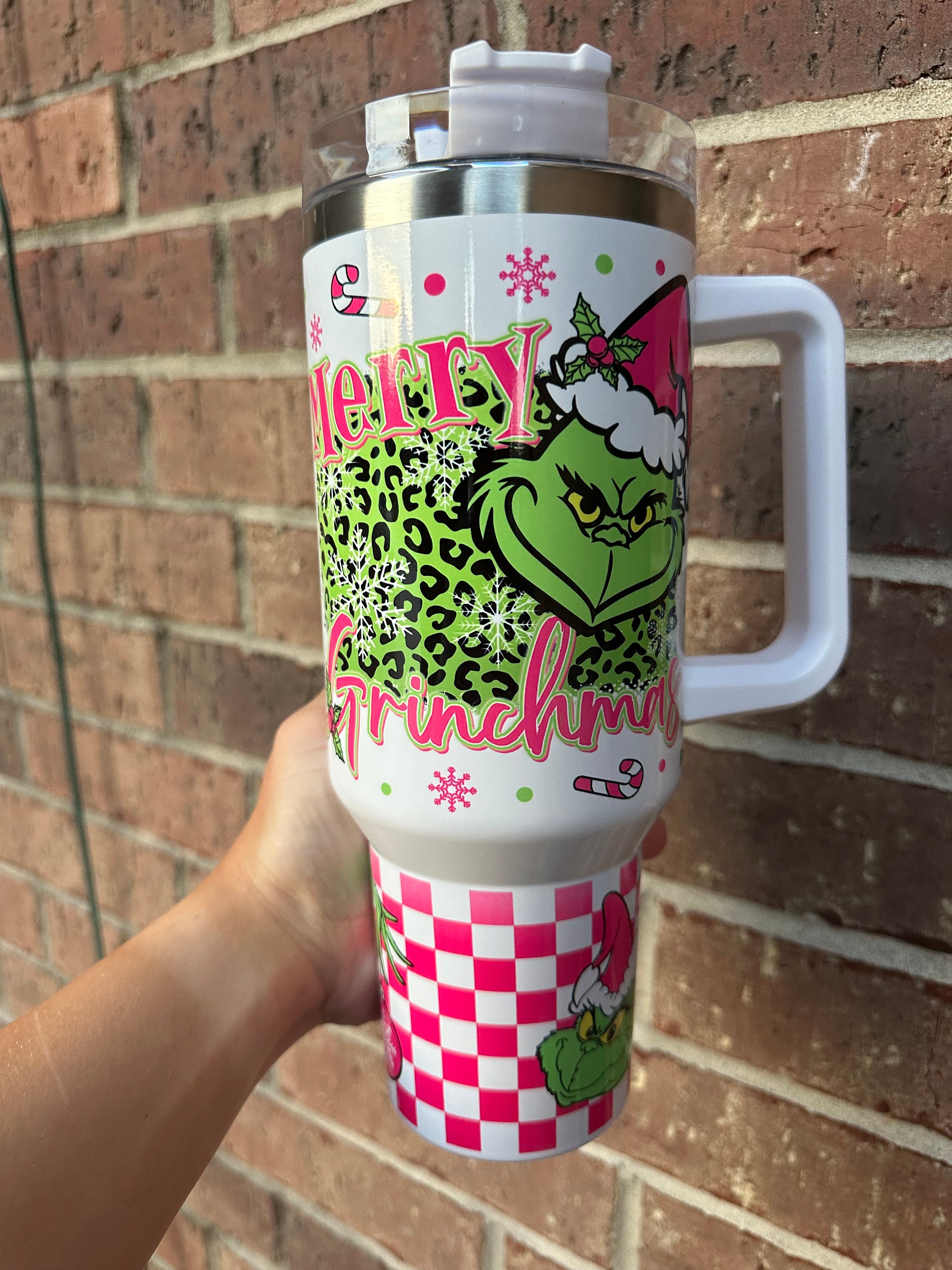 Cute Merry Grinchmas 40 Oz Tumbler, Stainless Steel Drinkware