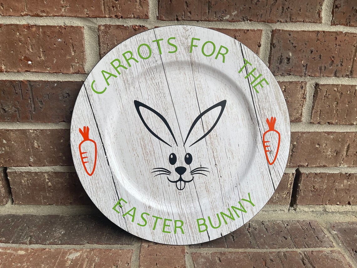 Carrots For The Easter Bunny Plate l Easter Bunny Plate l Etsy