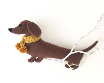 Sausage dog soft toy ( dachshund pillow, long dog cushion ) - Free shipping within the UK