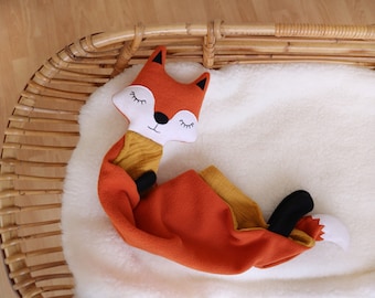Sleepy Fox lovey, cute baby blanket, baby shower gift