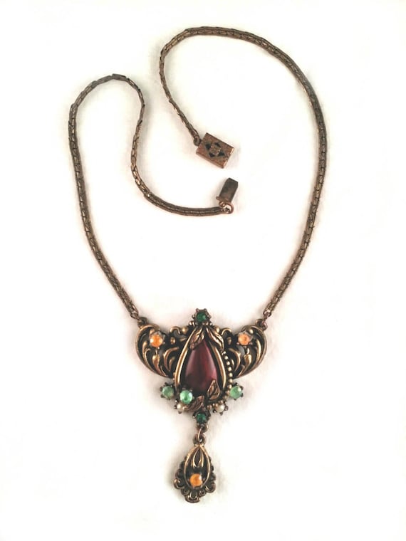 Unsigned Art Nouveau Lavalier Necklace