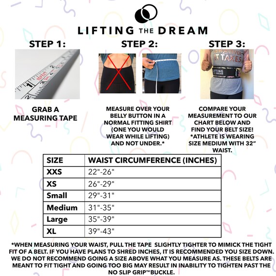 Weight Lifting Belt Size Chart