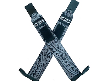 Maui Tribal Wrist Wraps: Polynesian Weightlifting Support