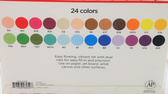 Premiere By Nicole Sketch Markers 24 Colors Dual Ended Brush Chisel Tips