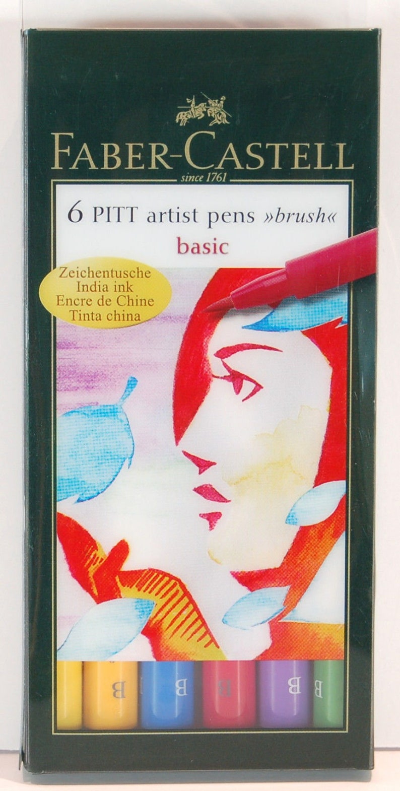Faber Castell 6 Pitt Artist Pens Brush Tip Multiple Styles to Etsy