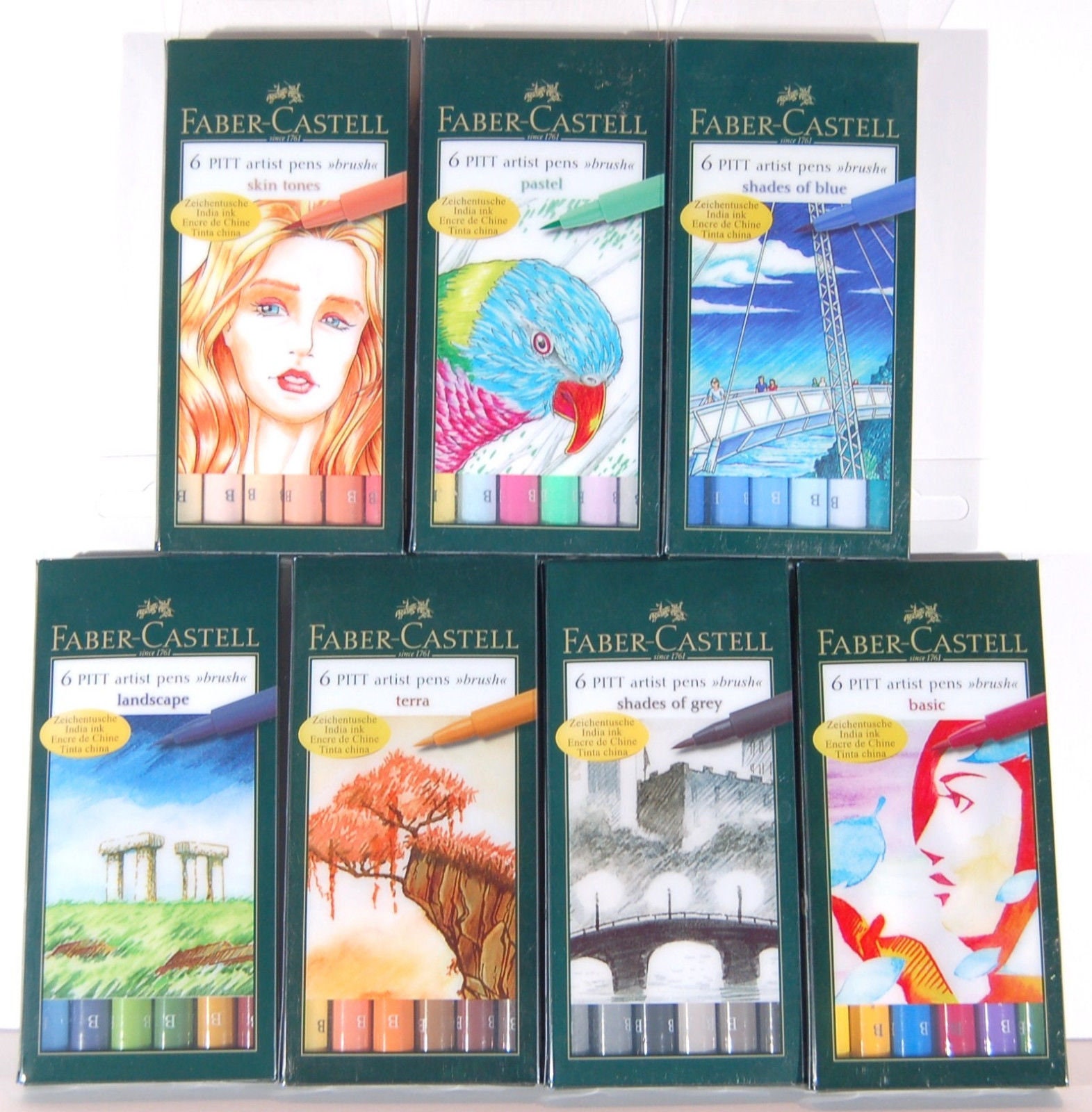 Faber Castell Pitt Artist Pen - Pastel Colors- Pack of 6