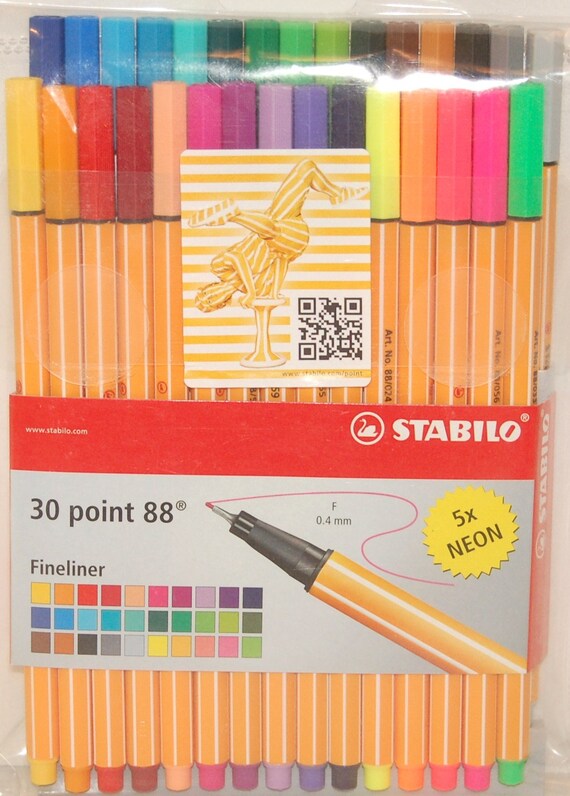 Stabilo 30 Point 88 Fineliner Markers Pens 0.4 mm 5x neon 8830-1