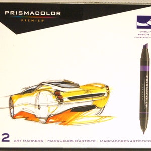 Prismacolor 12 Cincel Punta Fina Marcadores de Arte en Colores Primarios y Secundarios