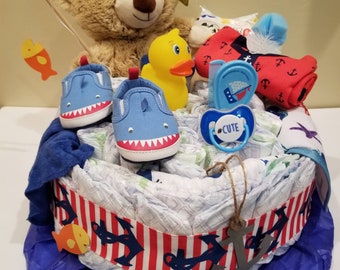 baby shark diaper cake