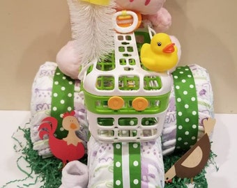 tractor diaper cake ideas