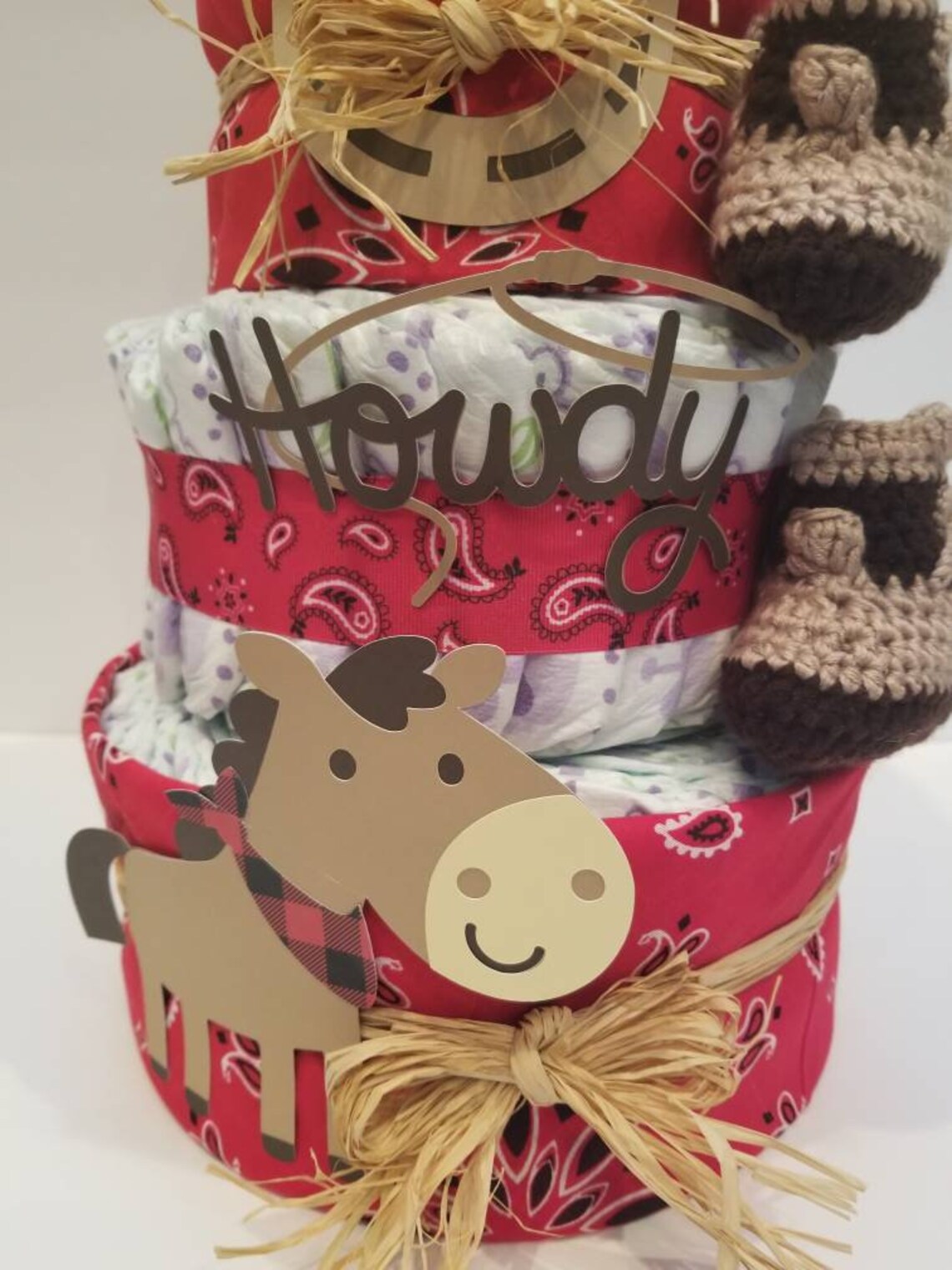 Cowboy Diaper Cake Western Diaper Cake Horse Diaper Cake Etsy