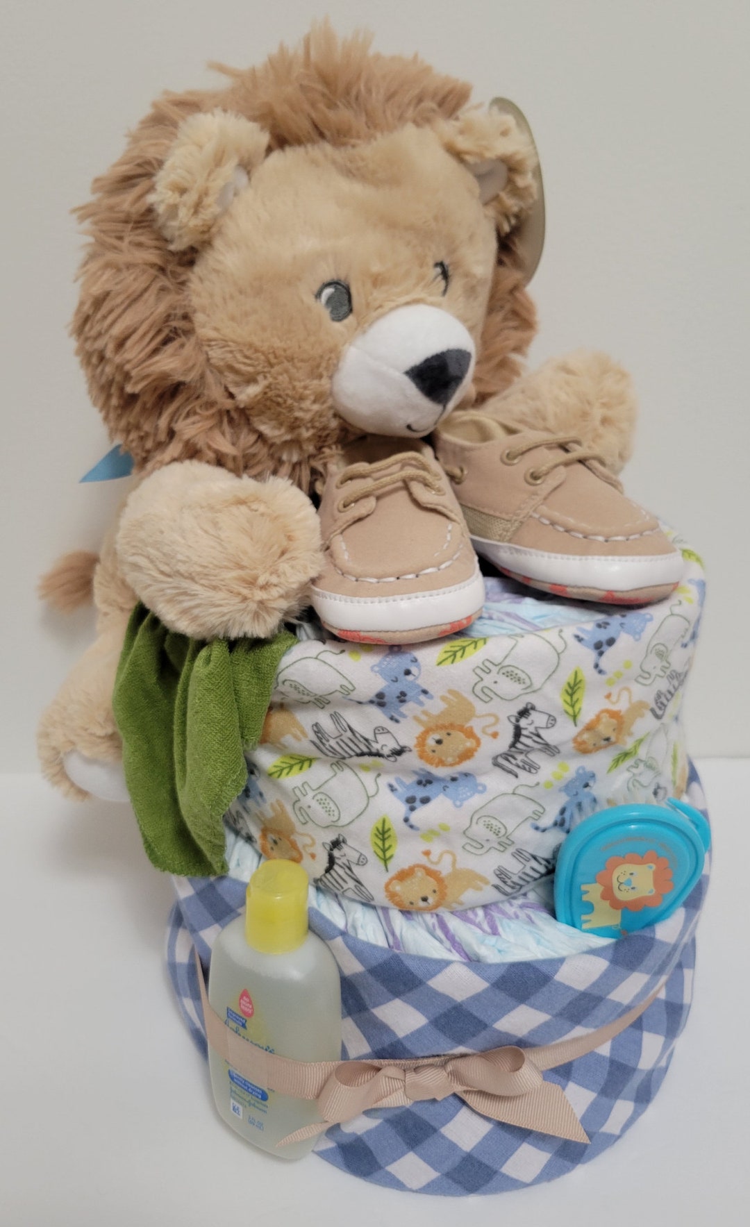 Lion Theme Baby Diaper Cake Lion Theme Baby Gift Etsy