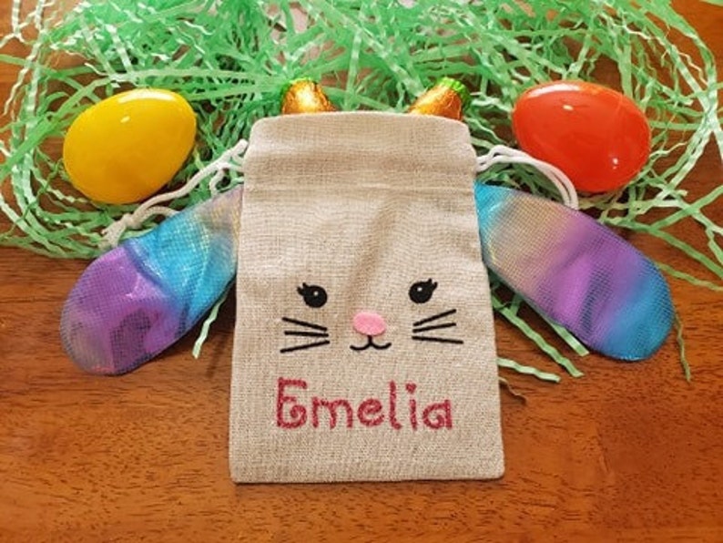 Easter Basket Fillers Easter Bunny Bags Easter Favors Easter Gift for Kids Personalized Easter Treat Bags Customized Easter Bags