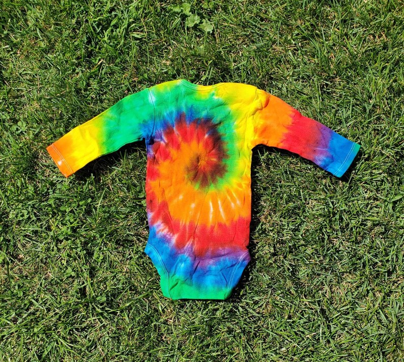 Tie Dye 6-9 Month Baby rainbow long sleeved onesie baby tye dye boho baby infant bodysuit hippy baby rainbow tie dye kids tie dye