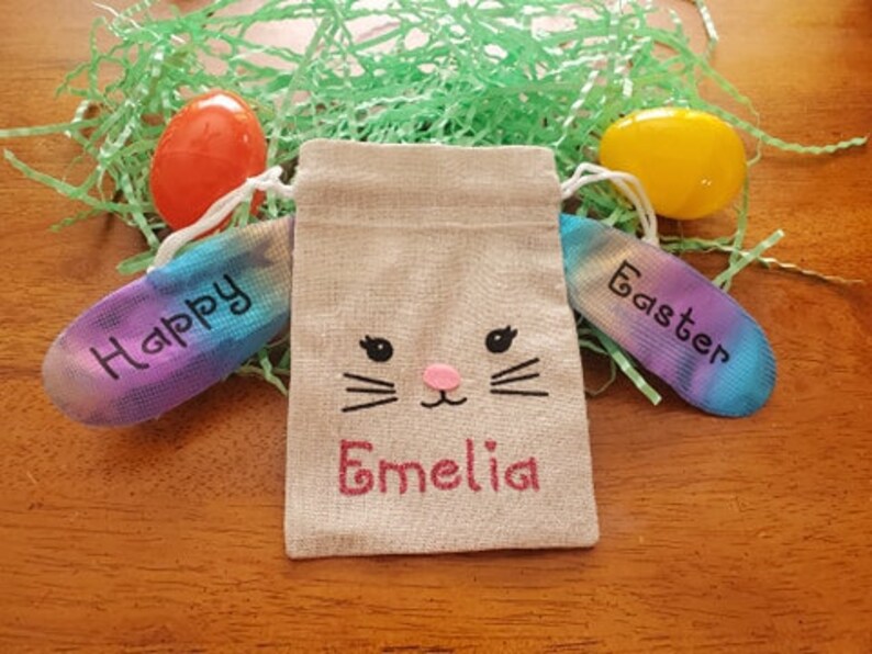 Easter Basket Fillers Easter Bunny Bags Easter Favors Easter Gift for Kids Personalized Easter Treat Bags Customized Easter Bags