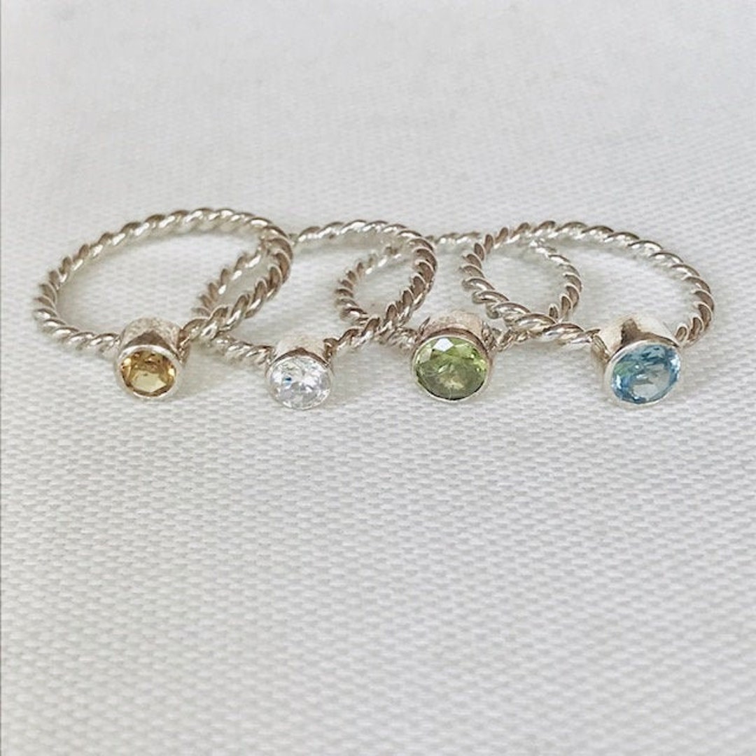 Gemstone Stackable Rings Etsy