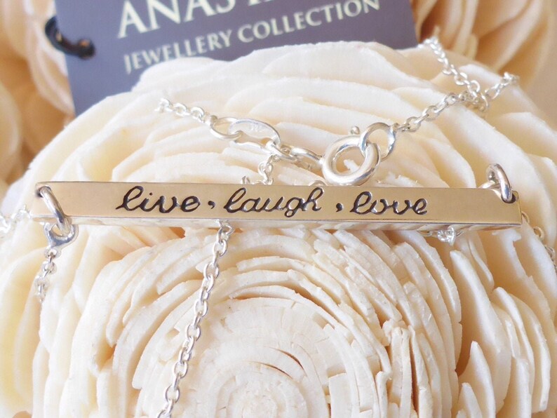 Live Laugh Love Silver Necklace image 1