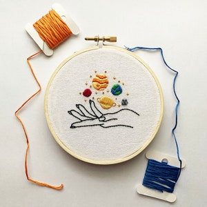 EMROIDERY KIT - Planets in Hand