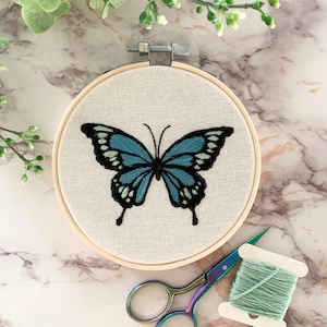 EMBROIDERY PATTERN - Blue Butterfly
