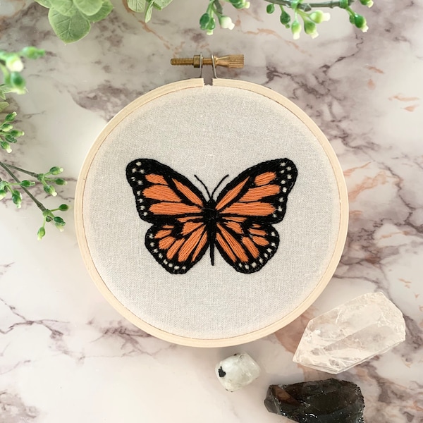 EMBROIDERY KIT - Orange Butterfly