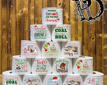 Christmas Toilet Paper, Funny Christmas Toilet Paper, Funny Gag Gift, Gag Gift, White Elephant Gift, Toilet Paper, Secret Sant Gift