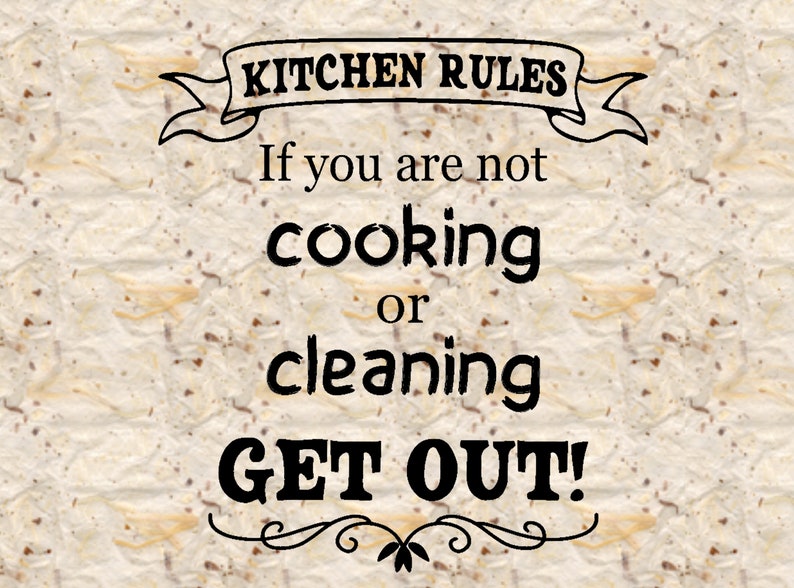 Kitchen Rules Decal Kitchen Rules Sticker Kitchen Decal Etsy