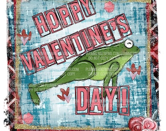 Hoppy Valentine's Day, Frog, Lips, Kisses, Hearts, Roses, PNG, Clipart, Sublimation Download, Sublimation, Graphics, Digital, DTG, DTF