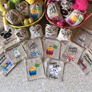 Personalized Easter Sacks, Personalized Easter Basket, Easter Sack, Easter Basket, Easter Treat Sack, Easter Treat Bag, Easter Bag image 3