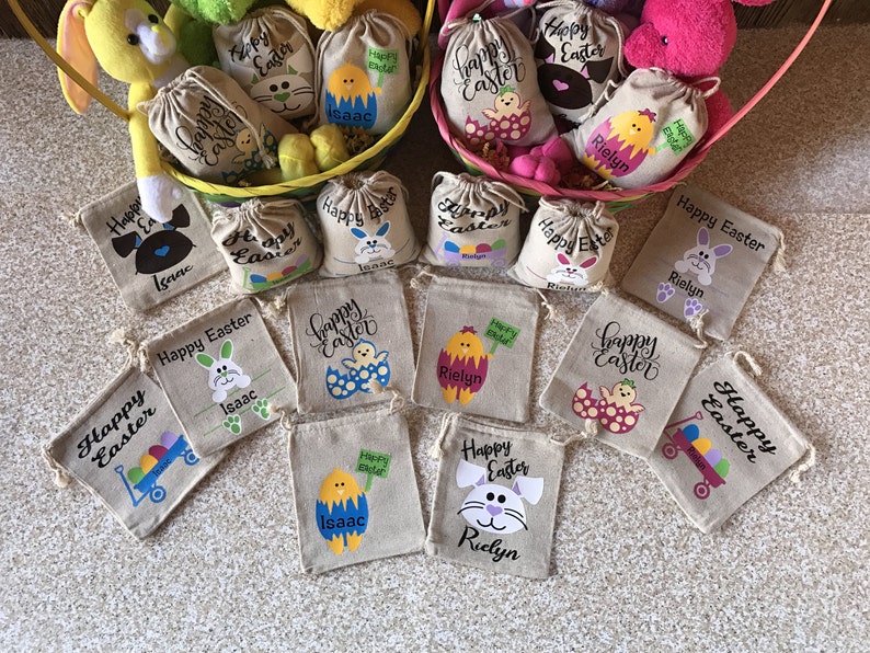 Personalized Easter Sacks, Personalized Easter Basket, Easter Sack, Easter Basket, Easter Treat Sack, Easter Treat Bag, Easter Bag image 3